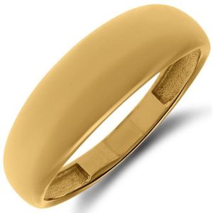Lucardi Dames 14 karaat geelgouden ring breed - Ring - 14 Karaat Goud - Goud - 16 / 50 mm