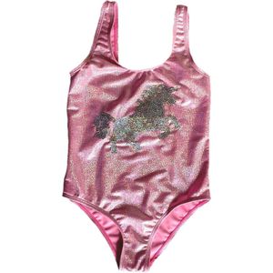 Cool Items roze eenhoorn badpak unicorn met holografisch effect maat 98/104