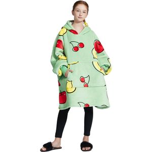 Noony Fruitige Hoodie Deken voor Kinderen - Kids - Fleece Deken met Mouwen - Hoodie Blanket - Jongens en Meisjes - Hoodie Deken met Capuchon - Huggle Hoodie - Snuggie Hoodie - One Size Fits All - Ultra Zachte Fleece - Sinterklaas en Kerst Cadeau