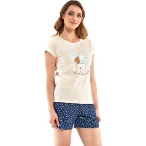 Cornette Katoenen Shortama Dames Volwassenen | Korte Mouw Korte Broek | Pyama Dames Volwassenen | Delicious 628/248 M