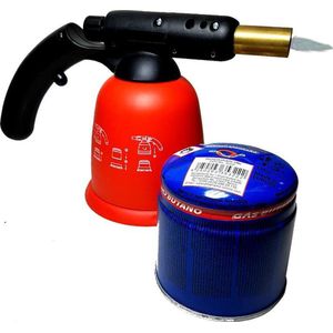 Soldeer Brander soldeerbrander soldeerpistool gasbrander met regelbare vlam incl. 1 190 gr gasfles