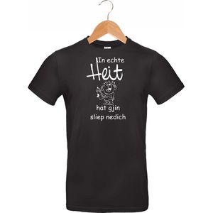 Mijncadeautje - Fryslan T-shirt - In echte HEIT hat gjin sliep nedich - unisex - zwart - verjaardag - leeftijd - feest - (maat L)