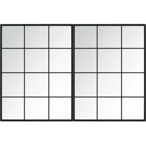 vidaXL-Wandspiegels-2-st-80x60-cm-metaal-zwart