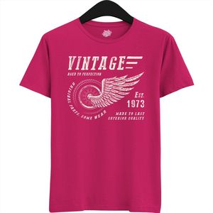 A Vintage Motorcycle Addict Est 1983 | Retro Verjaardag Motor Cadeau Shirt - T-Shirt - Unisex - Fucsia - Maat M