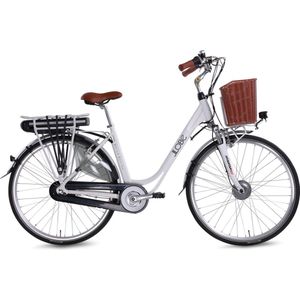 Elektrische damesfiets, met mand, White Motion 3.0, Nxs 7, 13Ah, wit