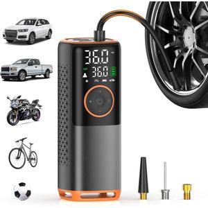 Draagbare Luchtcompressor 160 PSI - Draadloze Bandenpomp met LED Licht en Powerbank Functie