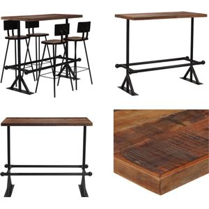 vidaXL 5-delige Barset massief gerecycled hout - Bar Set - Bar Sets - Barset - Barsets