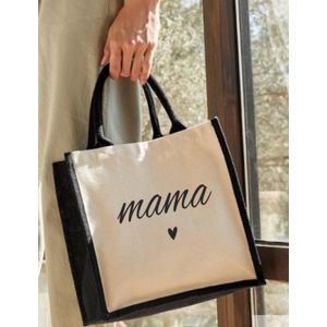 Shopper schoudertas jute katoen MAMA- Mama tas - mommy bag - cadeau - gift - verjaardag - moederdag
