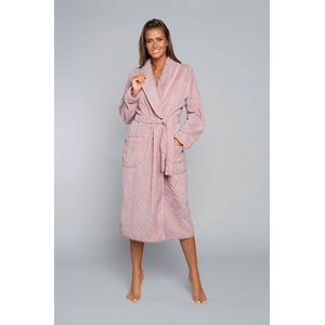 Morena- hoogwaardige, zachte, mooie damesbadjas van Italian Fashion - roze XL