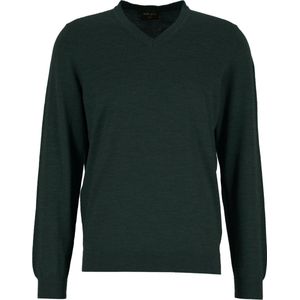 MARVELIS modern fit trui wol - V-hals - donkergroen