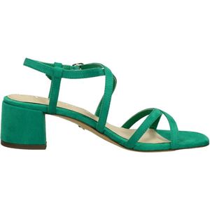 Tamaris Sandalen met hak groen Textiel - Dames - Maat 39