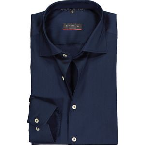 ETERNA modern fit overhemd - superstretch lyocell heren overhemd - donkerblauw - Strijkvriendelijk - Boordmaat: 48