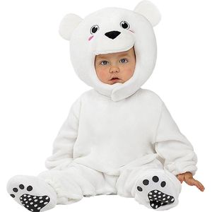 FUNIDELIA Ijsbeer kostuum voor baby - Ijsbeer Onesie - Maat: 81 - 92 cm - Wit
