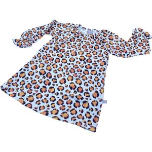 tinymoon Meisjes Jurk Soft Nature Leopard – model Flare – Papaya – Maat 110/116