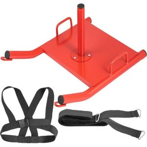 Vevor® Power Sled - Sled Fitness - Gewicht Slee - Fitness Apparatuur - Max 227 Kg - 55 x 43 x 25.5 CM - Krachttraining - Complete Set - Rood