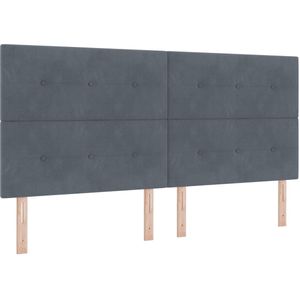 vidaXL - LED - Hoofdbord - Donkergrijs - 100 - cm - Fluweel