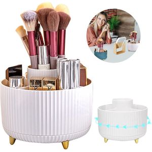 Draaibare 360° Make-up Organisator - Ruimtebesparend, Multifunctioneel - 1 stuk - Transparant - Kunststof
