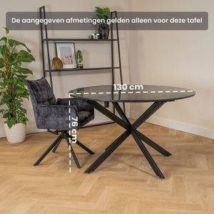 Eettafel Lynn | Rond | Zwart marmer