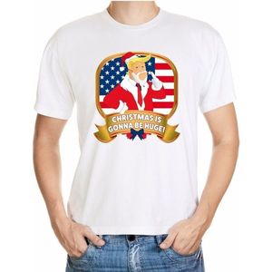 Foute kerst shirt wit - Donald Trump - Christmas is gonna be huge - voor heren S