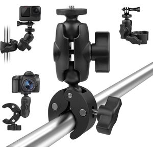 YONO Buisklem geschikt voor GoPro en Action Camera - Roll Bar Mount - Super Clamp - Zwart