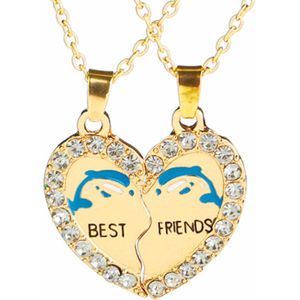 Fako Bijoux® - Vriendschapsketting - BFF Ketting - Best Friends - Dolfijn - Goudkleurig