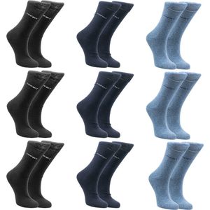 Naft Comfort sokken | Blauwe heren sokken | 9 paar | Maat 43-46