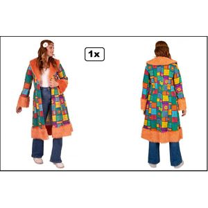 Luxe Hippy peace jas patchwork mt.M/L - Carnaval festival thema feest party hippie