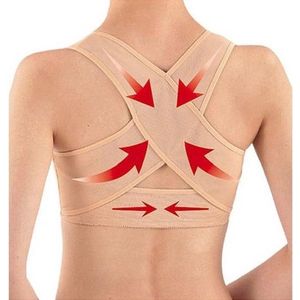 Dames Rugbrace I Rugband I Postuur Corrector I Elastische Brace I Rug Corrector I Houding Correctie I Tegen Rugklachten I Corrector I Maat XXL I Beige