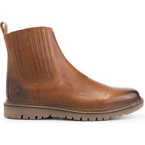 Travelin' Ruca Heren Leren Enkellaarzen - Stoere Chelseaboots - Cognac Bruin Leer - Maat 44