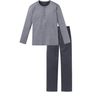 Schiesser Heren Pyjama - Antraciet - R Hals met knooplijst - Maat 110