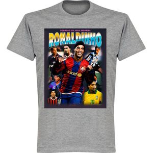 Ronaldinho Old-Skool Hero T-Shirt - Grijs - M