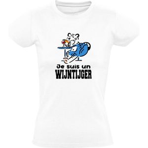 Je suis un Wijntijger Dames T-shirt - Wijn - Tijger - Frans - Frankrijk