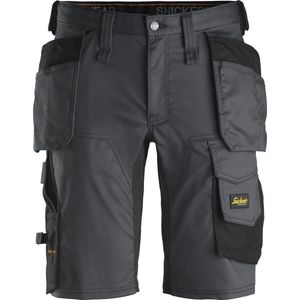 Snickers Korte Broek AllroundWork Stretch Holsterzakken 6141 - Mannen - Staalgrijs/Zwart - 52