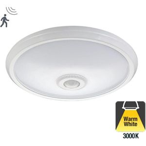 Led Plafonniere met bewegingssensor, 12w, 800 Lumen, 3000K Warm Wit, IP20