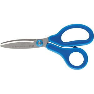 Plus FitCut Curve KIDS schaar, fluorine bladen, 14,5 cm, blauw, op blister