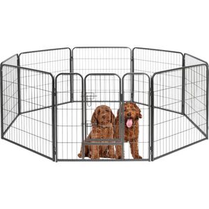 Topmast Premium Puppyren - Antraciet - Hondenren - 100 cm hoog - Voor Puppy's en Honden