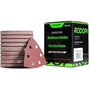 Rodopi® 100x Mix Delta Schuurpapier Driehoek 93 mm - Industrieel