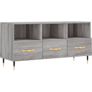 vidaXL - Tv-meubel - 102x36x50 - cm - bewerkt - hout - grijs - sonoma - eikenkleurig