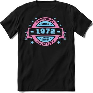 1972 Premium Quality | Feest Kado T-Shirt Heren - Dames | Licht Roze - Licht Blauw | Perfect Verjaardag Cadeau Shirt | Grappige Spreuken - Zinnen - Teksten | Maat XXL