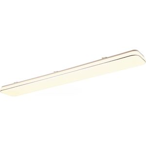 LED Plafondlamp - Plafondverlichting - Torna Lana - 46W - Warm Wit 3000K - Dimbaar - Rechthoek - Wit - Kunststof