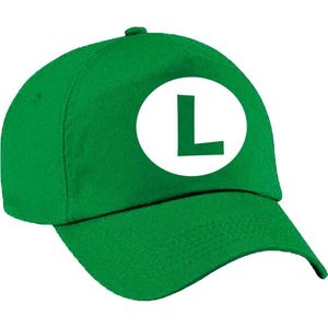 Feestpet Luigi / loodgieter groen voor jongens en meisjes - verkleed pet / carnaval pet