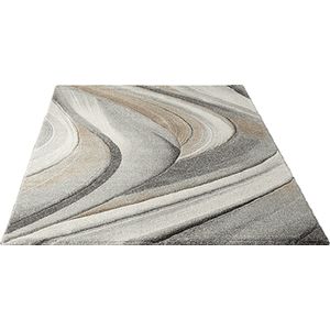 Vloerkleed Golfjes Desing Bruin/Grijs-200 x 290 cm