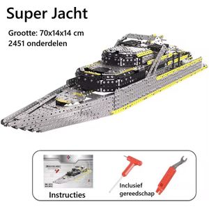 Metalen 3D Miniatuur Bouwpakket Luxe Jacht – DIY Modelbouw Puzzel