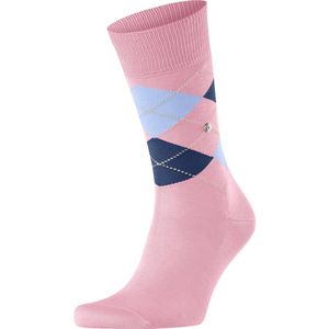 Burlington Manchester Sok Ruit Roze 8793 - Maat 40-46 - Heren - Halfhoge sokken