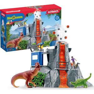 schleich DINOSAURS - De Grote Vulkaan Expeditie - Kinderspeelgoed - Dino Speelgoed - 2 Dinosaurussen en Uitbarstende Vulkaan - 60 Onderdelen