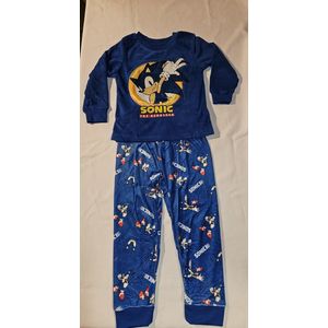 Sonic the Hedgedog pyjama velours blauw maat 104