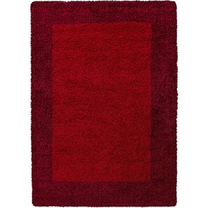 Pochon - Tapijt Life - Rood - 110x60x3 - Vloerkleed - Hoogpolige Vloerkleed - Rechthoekige Tapijt - Rechthoekige Vloerkleed