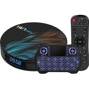 HK1 Max - Android TV Box - Android 10 - 4K HDR - Wifi 2.4/5.8 Ghz - Kodi - Netflix - Bluetooth - Met Gratis Toetsenbord - Mediaplayer - Mediaspeler