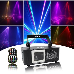 YPE® Discolamp - Party Lights - Disco licht - Party Laser - Double Mega Party Laser - Geluid gestuurd, Afstand bestuurbaar en DMX ondersteuning