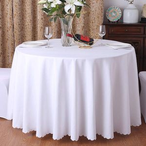 Rond tafelkleed - tafelrok - 1 stuk - wit - polyester - 160 cm
